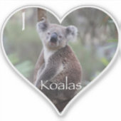 I Heart Koalas Aufkleber (Vorderseite)