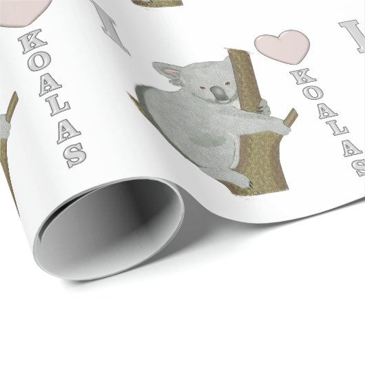 I Heart Koalas Geschenkpapier (Rolleneckpunkt)