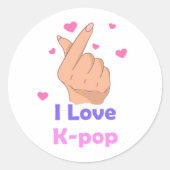 I Heart Kpop Runder Aufkleber (Vorderseite)