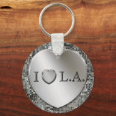 I Heart L.A. Silver Heart Keychain Schlüsselanhänger (Vorderseite)