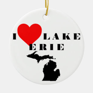 I heart Lake Erie Michigan stolz Great Lake Staat Keramik Ornament