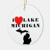I heart Lake Michigan Great Lake Staaten Keramik Ornament (Links)