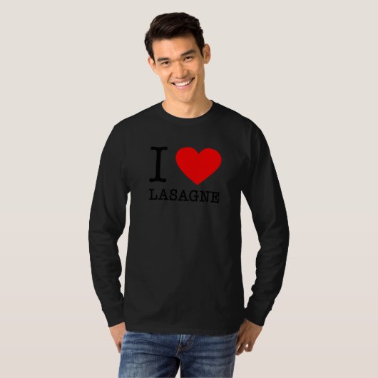 I Heart Lasagne Italian Food Pasta Italy Eater T-Shirt (Vorne ganz)