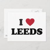 I Heart Leeds England Postkarte (Vorne/Hinten)