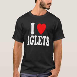 I Heart (Liebe) Aglets Extravagante Schuhhaube Abd T-Shirt