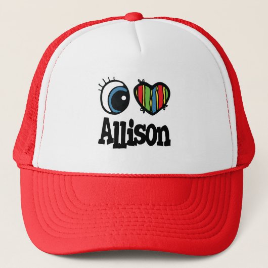 I Heart (Liebe) Allison Truckerkappe (Vorderseite)