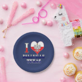 I Heart Liebe Bellville Texas Pappteller (Party)