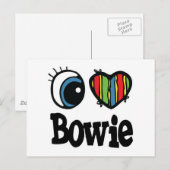 I Heart (Liebe) Bowie Postkarte (Vorne/Hinten)