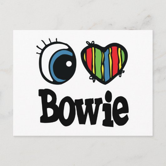 I Heart (Liebe) Bowie Postkarte (Vorderseite)