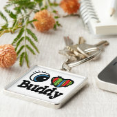 I Heart (Liebe) Buddy Schlüsselanhänger (Seite)