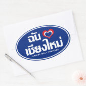 I Heart Liebe Chiang Mai Thailand Ovaler Aufkleber (Umschlag)