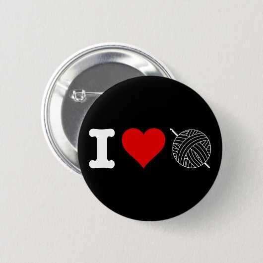 I Heart Liebe Crochet Button (Vorne & Hinten)