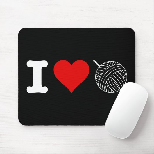 I Heart Liebe Crochet Mousepad (Mit Mouse)