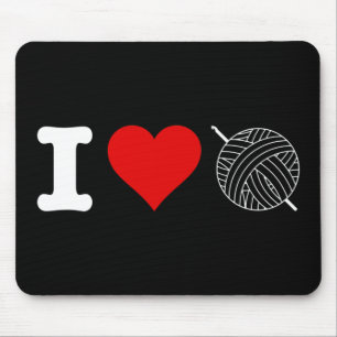 I Heart Liebe Crochet Mousepad