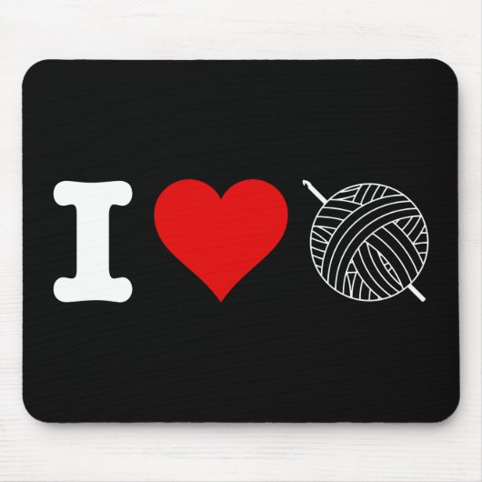 I Heart Liebe Crochet Mousepad (Vorne)