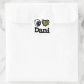 I Heart (Liebe) Dani Runder Aufkleber (Tasche)