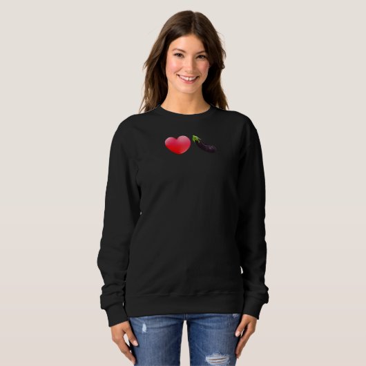 I Heart Liebe Dick Eggplant Raglan Sweatshirt (Vorne ganz)