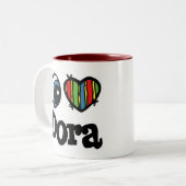 I Heart (Liebe) Dora Zweifarbige Tasse (Vorderseite Links)
