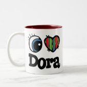 I Heart (Liebe) Dora Zweifarbige Tasse (Links)