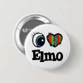 I Heart (Liebe) Elmo Button (Vorne & Hinten)