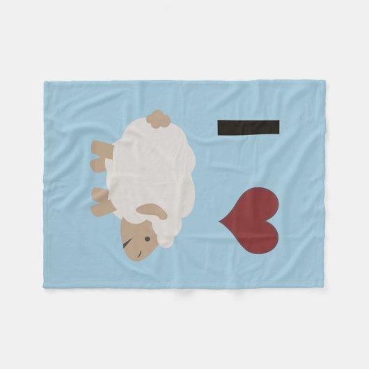 I heart (Liebe) Ewe (Sie) Fleecedecke (Vorderseite (Horizontal))