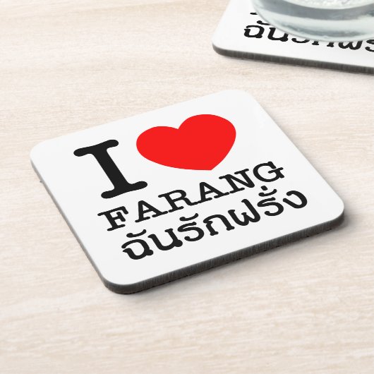 I Heart (Liebe) Farang Getränkeuntersetzer (Linke Seite)