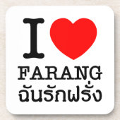 I Heart (Liebe) Farang Getränkeuntersetzer (Vorderseite)