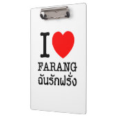 I Heart (Liebe) Farang Klemmbrett (Links)