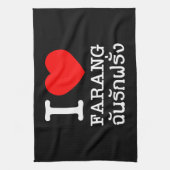 I Heart (Liebe) Farang Küchentuch (Vertikal)