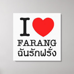 I Heart (Liebe) Farang Leinwanddruck
