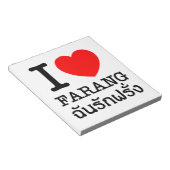 I Heart (Liebe) Farang Notizblock (angewinkelt)