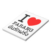I Heart (Liebe) Farang Notizblock (Rotiert)