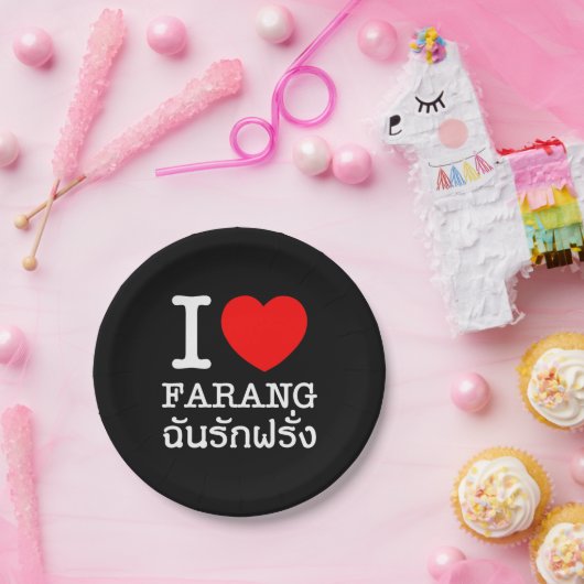 I Heart (Liebe) Farang Pappteller (Party)