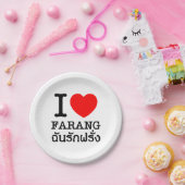 I Heart (Liebe) Farang Pappteller (Party)