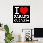 I Heart (Liebe) Farang Poster (Heimbüro)