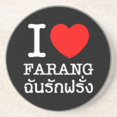 I Heart (Liebe) Farang Sandstein Untersetzer (Vorne)