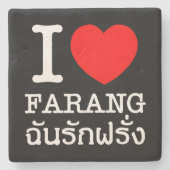 I Heart (Liebe) Farang Steinuntersetzer (Vorderseite)
