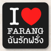 I Heart (Liebe) Farang Untersetzer (Vorderseite)