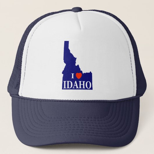 I Heart (Liebe) Idaho Truckerkappe (Vorderseite)