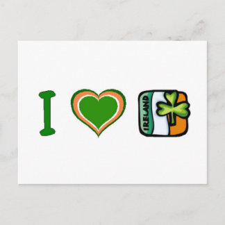 I Heart (Liebe) Irland Postkarte