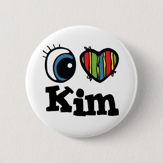 I Heart (Liebe) Kim Button (Vorderseite)