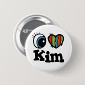 I Heart (Liebe) Kim Button (Vorne & Hinten)