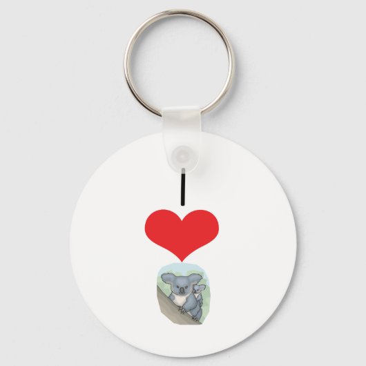 I Heart (Liebe) Koalas Schlüsselanhänger (Vorderseite)