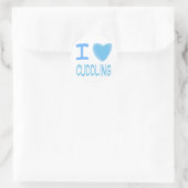 I Heart (Liebe) kuddling Runder Aufkleber (Tasche)