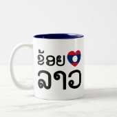 I Heart (Liebe) Lao (Khoy Huk Lao) Zweifarbige Tasse (Links)