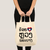 I Heart (Liebe) Luang Prabang, Laos Sprachskript Tragetasche (Vorderseite (Produkt))
