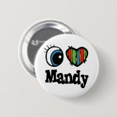 I Heart (Liebe) Mandy Button (Vorne & Hinten)
