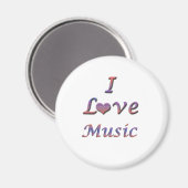 I Heart (Liebe) Music Magnet (Vorderseite/Rückseite)