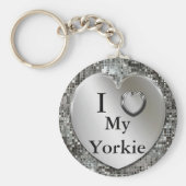 I Heart (Liebe) My Yorkie Schlüsselanhänger (Vorne)
