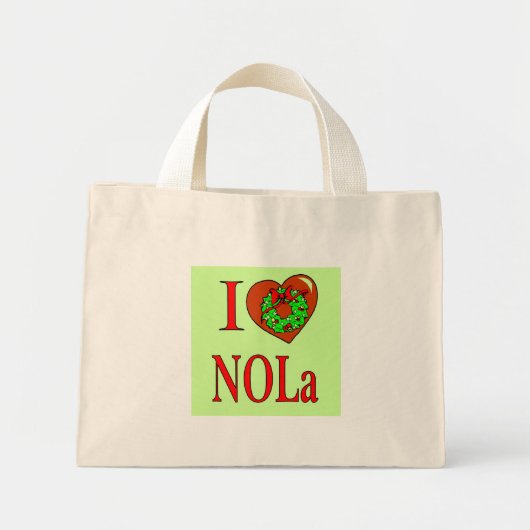 I Heart (Liebe) NOLA, Mini Stoffbeutel (Vorne)